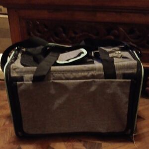 NWOT Stylish Gray Pet Carrier for Dog Or Cat